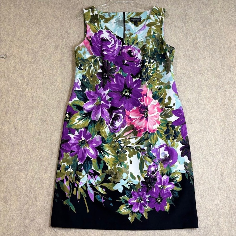Connected Sheath Dress 12 Floral Sleeveless V-Neck Wedding Guest Chic Summer